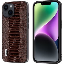 X-Step Timsah Dokulu Kapak Apple iPhone 14 Plus Hakiki Inek Derisi+Pc+Tpu Damla Önleyici Telefon Kılıfı (Yurt Dışından)