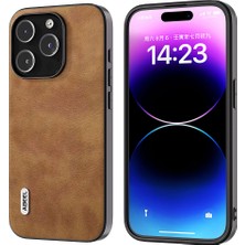 X-Step Apple iPhone 14 Pro Pu Deri Kaplamalı Pc+Tpu Telefon Kılıfı Retro Litchi Doku Kapağı (Yurt Dışından)