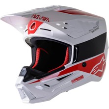 Alpinestars  S-M5 Bond Korumalı Motosiklet Kaskı (Beyaz / Kırmızı)