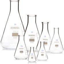 Zürih Ticaret Cam Erlen 500 ml Erlenmeyer Flask Dar Boyunlu Isıya Dayanıklı Yüksek Kalite