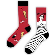 Carnaval Socks Sağlı Sollu Chıll Out Desenli Renkli Çorap