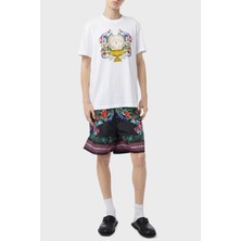 Versace Jeans Couture Baskılı Bisiklet Yaka % 100 Pamuk Regular Fit T Shirt Erkek T Shirt 74GAHF01 CJ00F 003