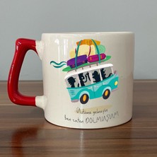 Mor Mürekkep Üstüme Gelmeyin Ben Zaten Dolmuşum Baskılı Kırmızı Kulplu D Kupa