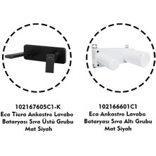 E.C.A Tiera Ankastre Lavabo Bataryası Mat Siyah Set (102167605C1-K+102166601C1)