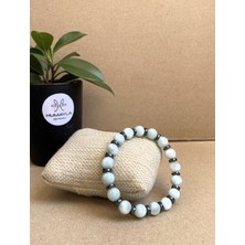 Larimar & Hematit Doğal Taş Bileklik Mühürlü 8mm