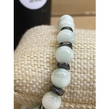 Larimar & Hematit Doğal Taş Bileklik Mühürlü 8mm