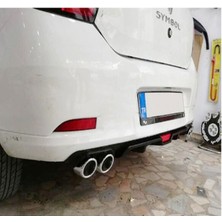 Ezber Renault Megane 2 Sedan Uyumlu Üniversal Arka Tampon Eki Difüzör 4 Egzoz Çıkışlı Siyah