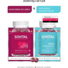 Sovıtal Hair Saç Vitamini & Make Love Istek, Uyum, Enerji, Güç Isviçre Patentli Gummy