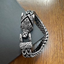 Vuitton Erkek Kalın Bileklik - Gümüş (Yurt Dışından)