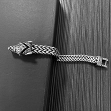 Vuitton Erkek Kalın Bileklik - Gümüş (Yurt Dışından)