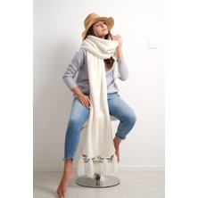 CAKKA Wellsoft Peluş Püsküllü Atkı/scarf