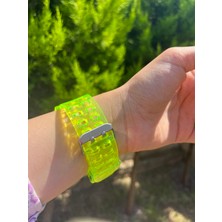 Bushco Store Apple Watch Uyumlu Sarı Şeffaf Kordon 42-44-45 mm