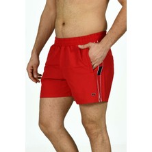 Enrıco Ferry Erkek Kırmızı Mıcropoly Kumaş Cepli Çabuk Kuruma Özellikli Deniz Şortu EDY2333