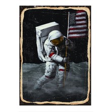 Bedeko  astronot Dekoratif Ahşap Tablo