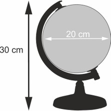 LRS Store Işıklı Dünya Küresi / 7 Renkli 7 Kıta Haritalı Küre Eğitici Hediye Masa-Gece Lambası 20 cm Çap