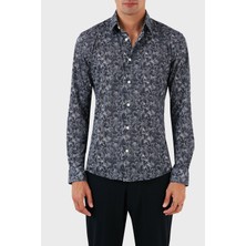 Boss Desenli Pamuklu Slim Fit Gömlek Erkek Gömlek 50497152 477