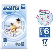 Molfix Bebek Bezi 6 Numara Extra Large 17'li 15+ kg