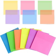 Ezoshop Şeffaf Renkli Postit Yapışkan Post-It Not Kağıdı Karenot 5 Li Set-2