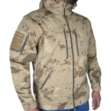 Flaş Askeri Malzeme Erkek Jandarma Kamuflaj Desen Taktikal Softshell Mont