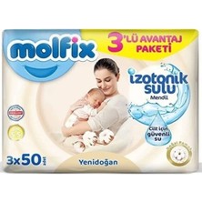 Molfix Yeni Doğan Izotonik Sulu Medndil Doğal Pamuk 3lü 150 Yaprak