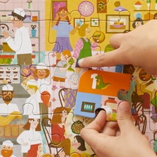 Moritoys Brain Trainer Puzzle: Busy Restaurant 48 Parça Yapboz, Bulma, Sayma ve Eşleştirme Oyunu