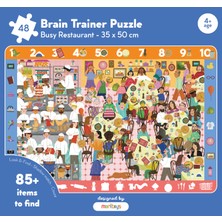 Moritoys Brain Trainer Puzzle: Busy Restaurant 48 Parça Yapboz, Bulma, Sayma ve Eşleştirme Oyunu