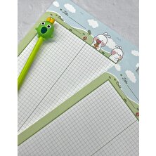 Kağıt Gemi Dükkan Sevimli Tavşanlar Yeşil B5 Not Defteri / Scrapbook / Planlayıcı / Notebook / Bullet Journal