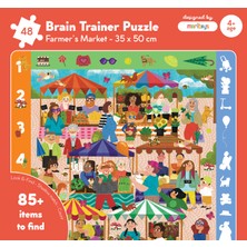 Moritoys Brain Trainer Puzzle: Farmer’s Market 48 Parça Yapboz, Bulma, Sayma ve Eşleştirme Oyunu