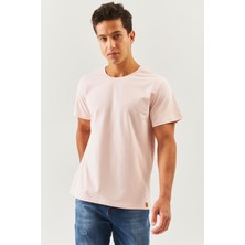 Butikgiz Pudra Oversize RahatPamuklu Penye Bisiklet Yaka Kısa Kol Basic T-Shirt Trendy Collection