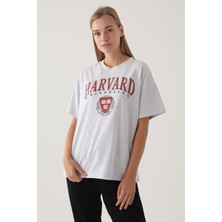 Harvard Kar Melanj Kadın T-Shirt