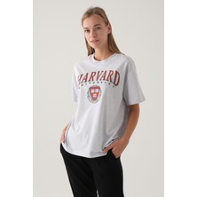 Harvard Kar Melanj Kadın T-Shirt