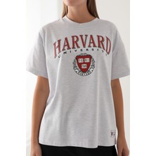 Harvard Kar Melanj Kadın T-Shirt