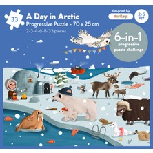 Moritoys A Day In Arctic: 6 In 1 Puzzle(2-3-4-6-8-33 Parça Yapboz) ile Kuzey Kutbunu Keşfet