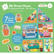 Moritoys My Dream House: 6 In 1 Puzzle ( 2-3-4-6-8-10 Parça Yapboz) ile Hayalindeki Evi Inşa Et