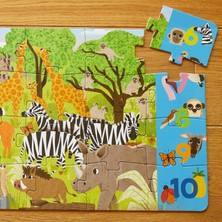 Moritoys African Savanna - 36 Parça Xxl Dev Puzzle, Gözlem ve Sayma Oyunu & Posteri