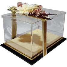 Mixefor Damat -Gelin Söz Nişan Bohça Kutusu Çeyiz Kutusu Siyah Renk Çerçeveli Ölçü 35 cm x 25 cm x 20 cm