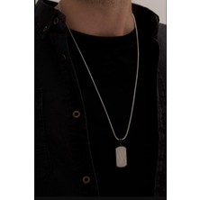 Osmanlı Gümüş Erkek Kolye - Dövme Asker Künyesi Model Erkek Çelik Kolye - 316 L Paslanmaz Çelik Kolye