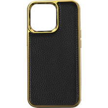 Wiwu iPhone 13 Uyumlu Kılıf Wiwu Genuine Leather Gold Calfskin Orjinal Deri Kapak Soft Kaymaz