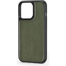 iPhone 13 Uyumlu Kılıf Wiwu Genuine Leather Plastic Calfskin Orjinal Deri Kapak