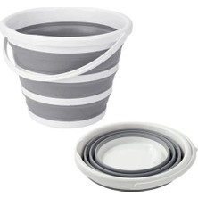 Favori Mutfak Pratik Katlanır Su Kovası Gri Renk Banyo Mutfak Bahçe Kovası 12 Lt