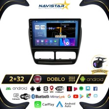 Navistar Fiat Doblo 2010-2015 Model 2gb + 32GB Android 13 Kablosuz Carpla