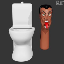 Skibidi Toilet - Şibili Tuvalet Animasyon 3D Figür/büst 12 cm Boyutunda