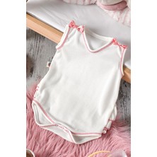 Salvia Dione | Kız Bebek | Çıtçıtlı Body |  Pembe Kurdeleli | Zıbın | Sovi