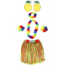Skygo Luau Aloha Hawaii Etek Ananas Şekilli Gözlük Hawaii Kolye Renkli Taç ve 2 Adet Bileklik Seti