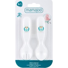 Mamajoo Desenli Kaşık & Çatal Seti / Beyaz Baykuş