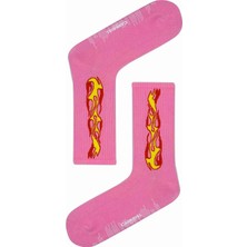 Carnaval Socks Pembe Alev Desenli Renkli Çorap