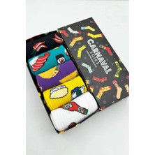 Carnaval Socks 5'li Sushi Tasarımlı Desenli Renkli Çorap Kutusu
