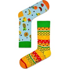 Carnaval Socks Sağ Sol Ananas Desenli Renkli Çorap