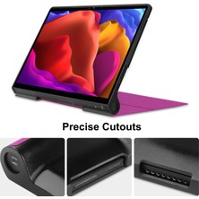 Puluz Lenovo Yoga Pad Pro 13 Inch Yf K606F Için Deri Tablet Kılıfı - Mor (Yurt Dışından)