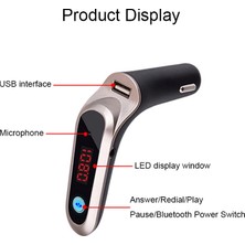 Puluz S7 Fm Araba Bluetooth USB Şarj Cihazı - Siyah (Yurt Dışından)